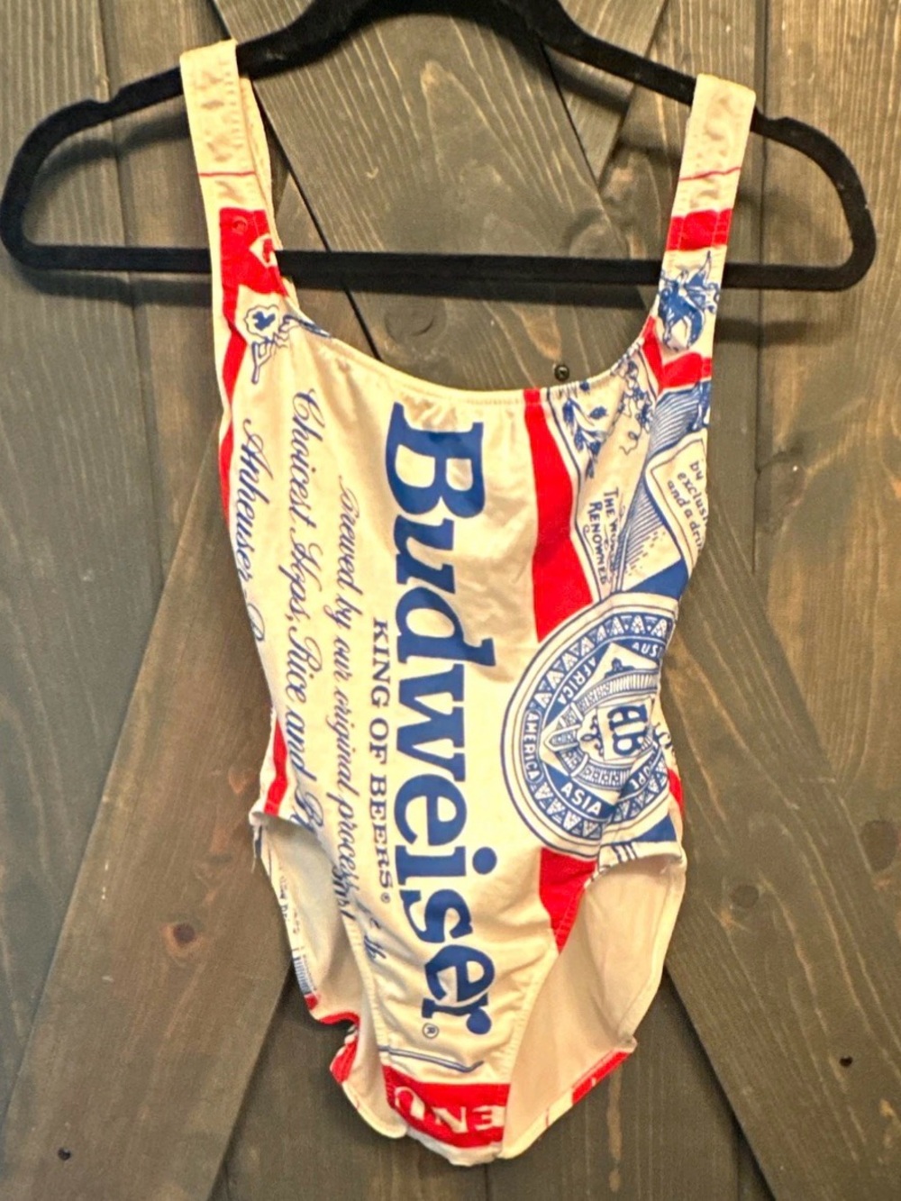 Budweiser Red & White Women’s One Piece Swimsuit